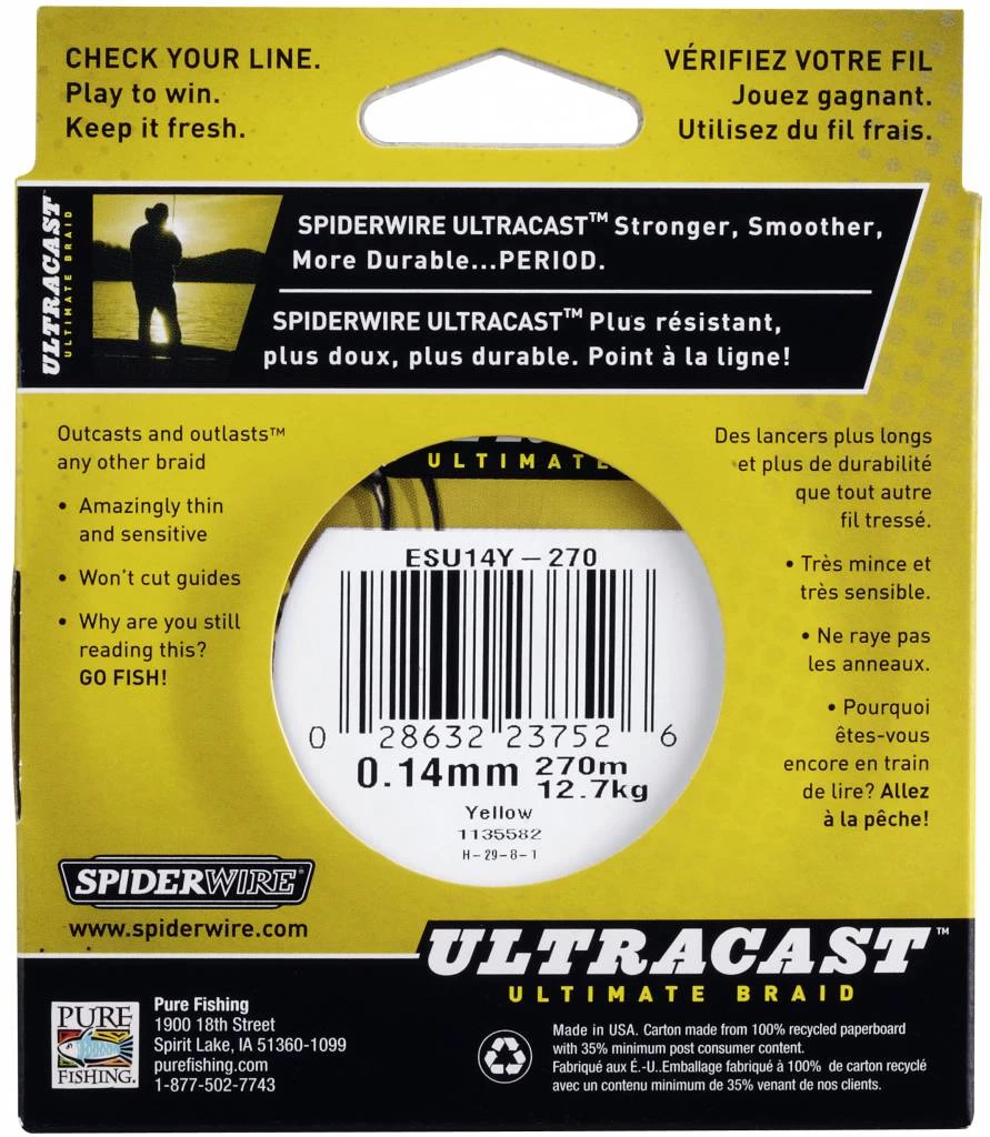 SpiderWire UltraCast Hi-Vis Yellow Gevlochten Visdraad 6 SpiderWire UltraCast Hi-Vis Yellow Gevlochten Visdraad - Image 4